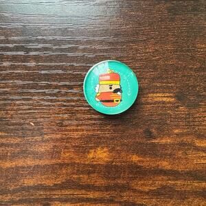 *Handmade Magnet* The Woobles Hazel the Nutrcracker Holiday Glass Sticker Magnet